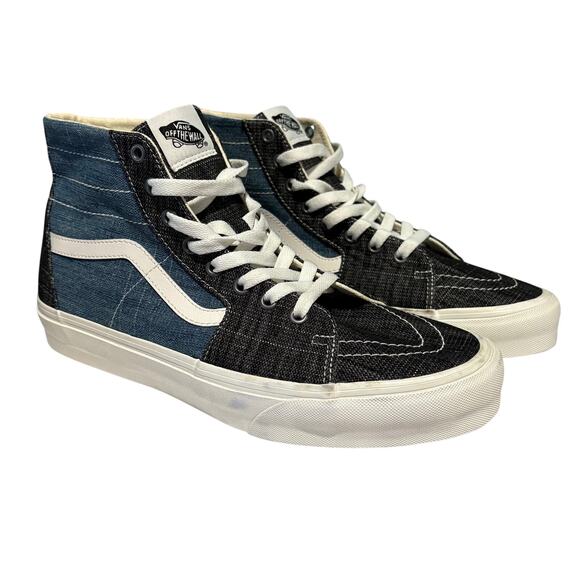 Vans - Sk8-Hi Tapered Threaded Denim Black/White High Top Sneakers- Size 11 - Picture 1 of 9